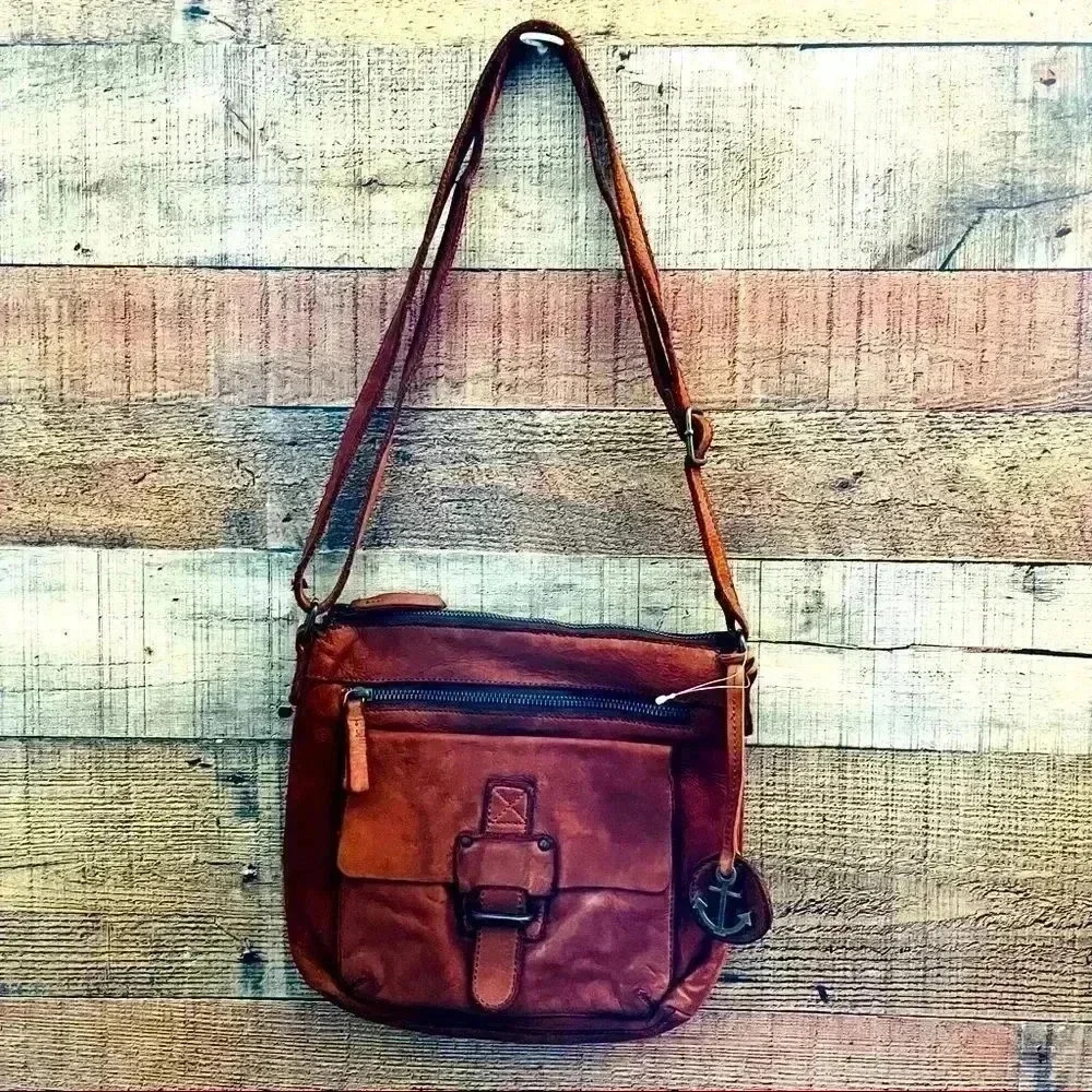 NWOT Harbour 2nd Frame North South Leather Cognac Crossbody Bag